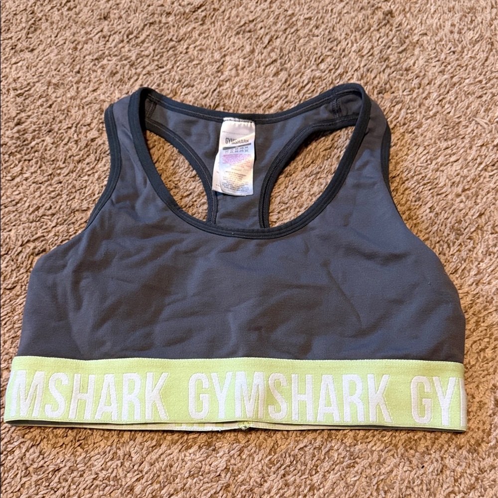 Gymshark Charcoal and Lime Sports Bra